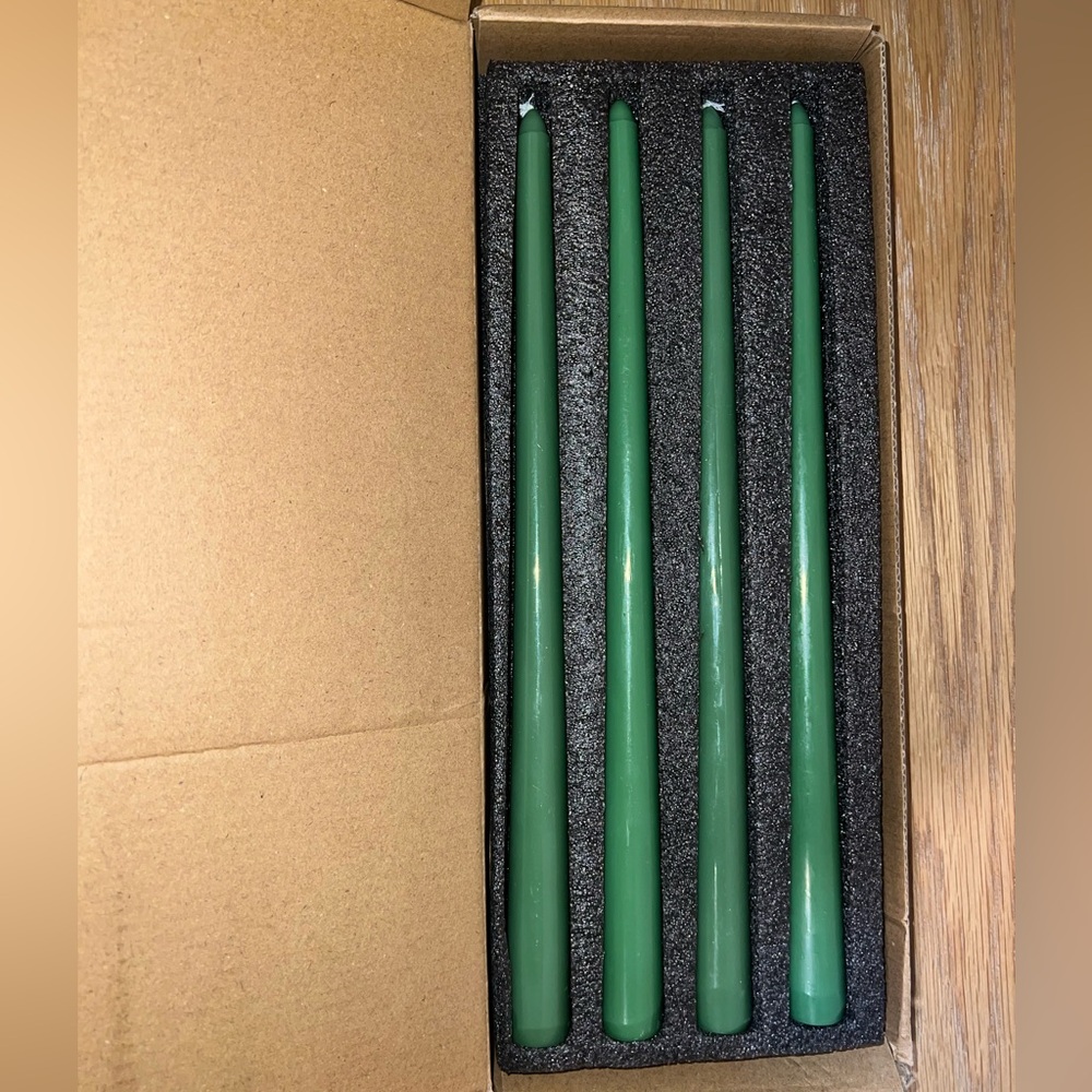 Set of Green Taper Candles